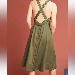Anthropologie Maeve Chino Apron Midi Dress